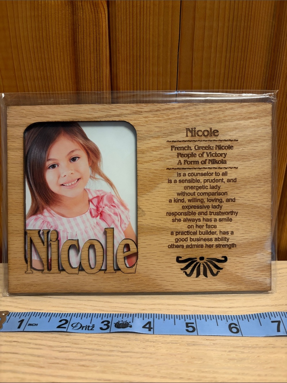Nicole Personalized Wooden Photo Frame - Natural Oak Finish